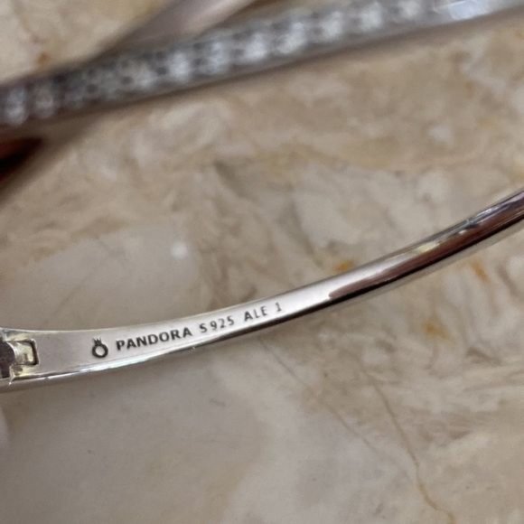 PANDORA?Entwined 925 Sterling Silver Cuff Bracelet - Picture 7 of 9